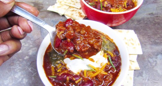 Beef and Roasted Poblano Pepper Chili