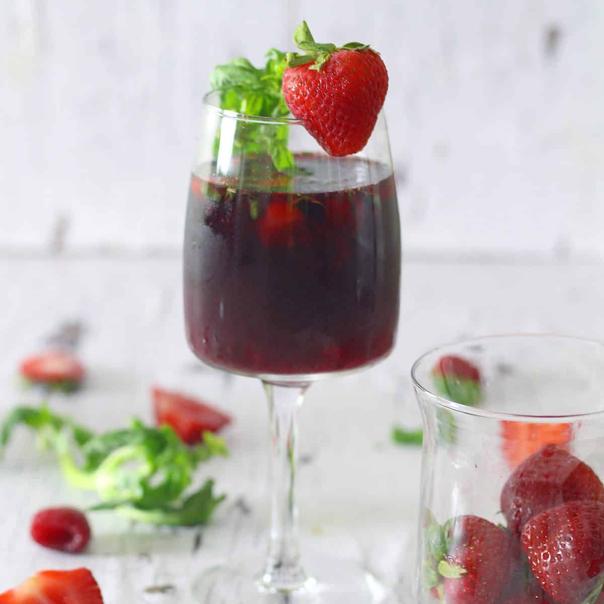 Strawberry Basil Sangria - Ev's Eats