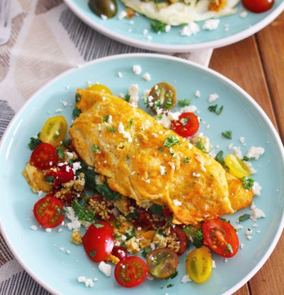 Simple Mediterranean Dinner Omelettes