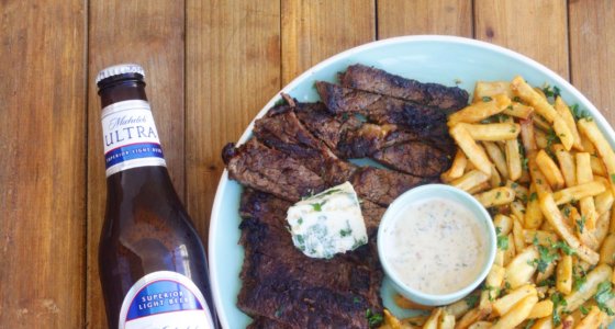 Steak Frites and Michelob Ultra- The Perfect Father’s Day Meal!