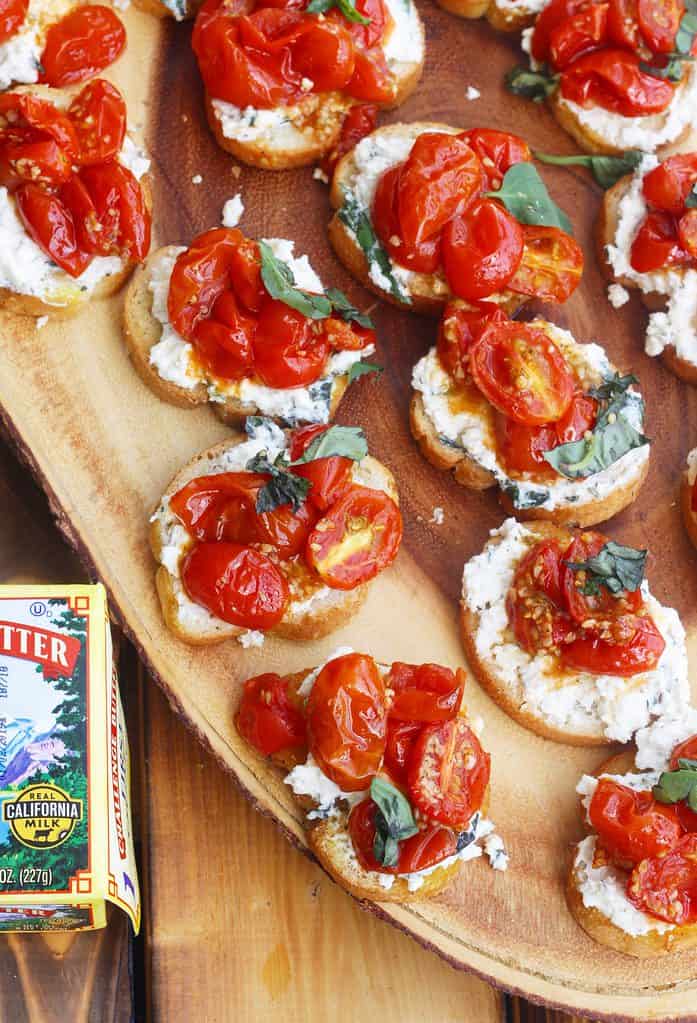 Roasted Tomato & Ricotta Crostini - Ev's Eats