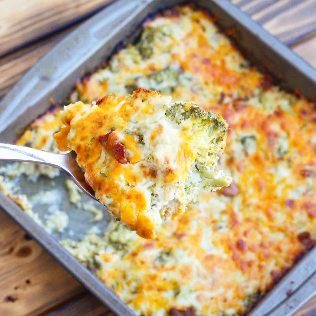 Loaded Cauliflower Broccoli Casserole