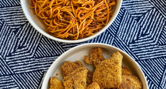 Fried Catfish and Spaghetti